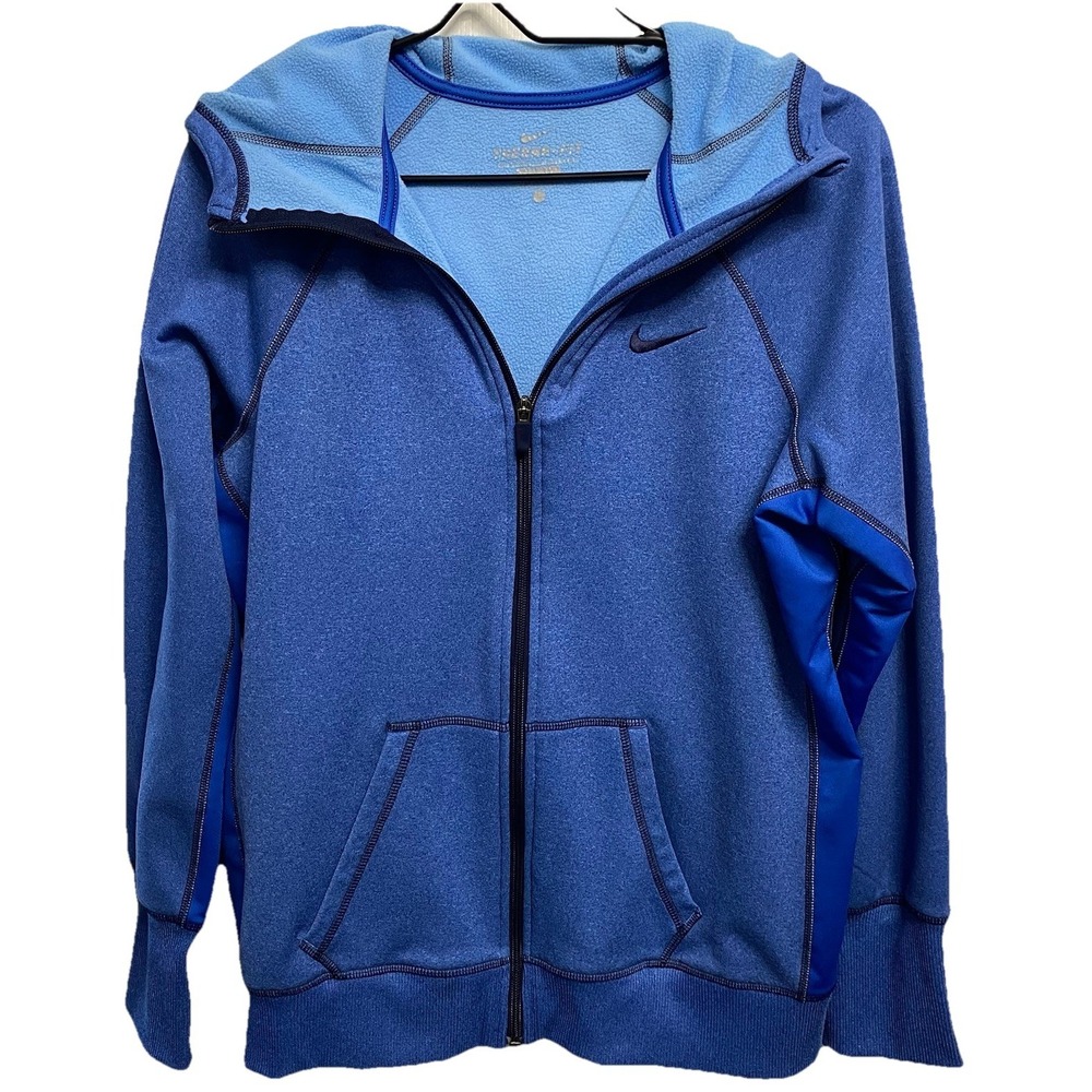 Nike Therma fit Women's blue zippered hoodie Lightweight jacket Sz. L